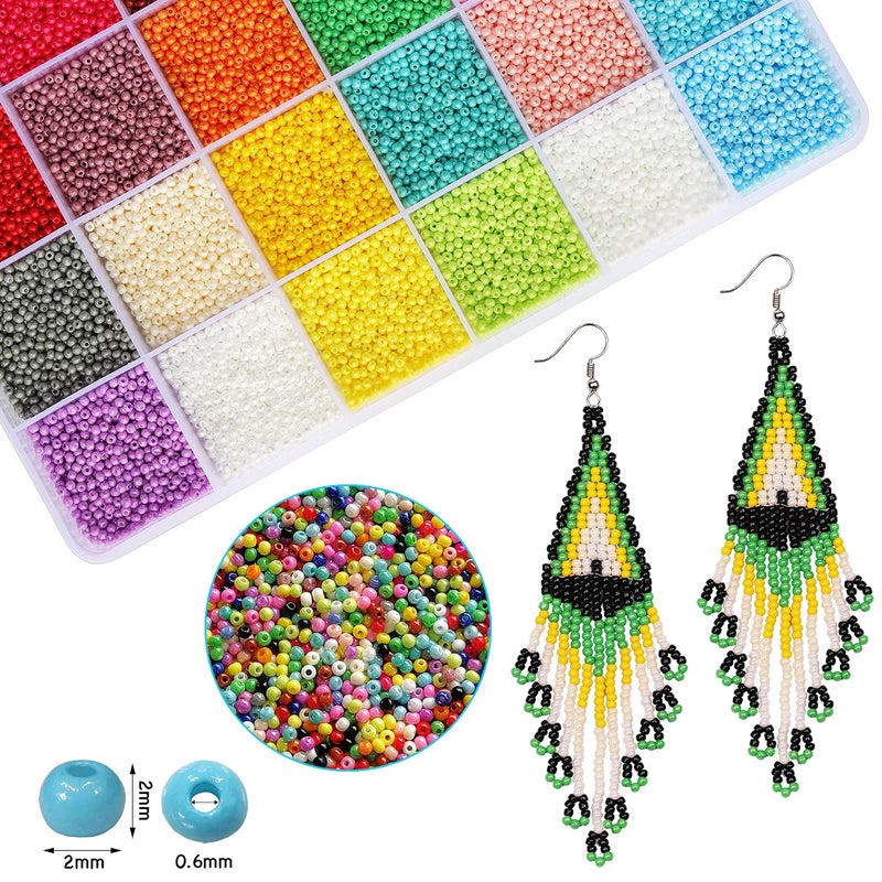 BALABEAD 2mm Round Size Almost Uniform Seed Beads for Making Earring, About 20000pcs in Box 24 Pearled Color 12/0 Small Seed Beads (850pcs/Color, 24 Colors) - Image 3